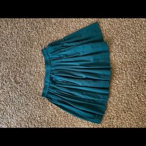 Teal pleated skirt